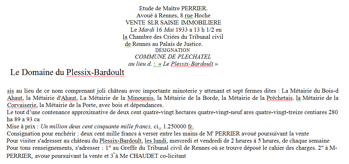 1933 vente plessis bardoult 1