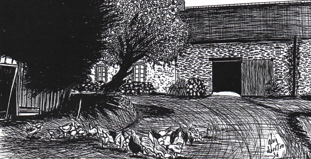La Borde Pléchâtel  1996 cour et poules