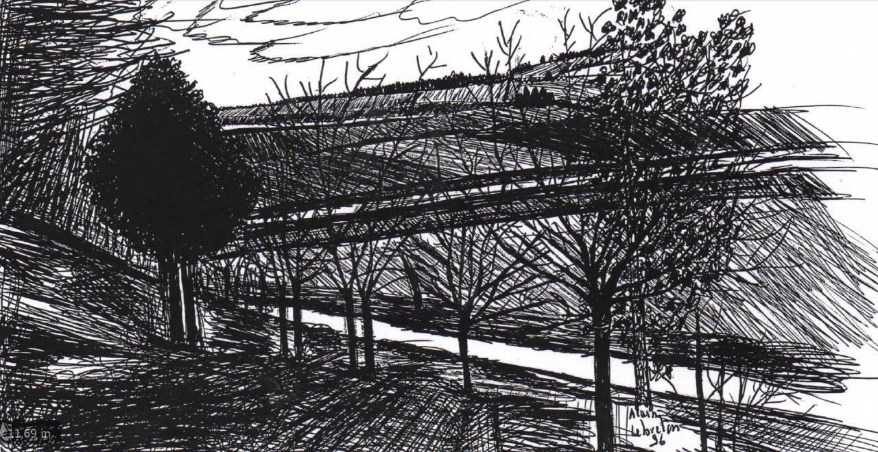 La Borde Pléchâtel 1996 vilaine vue de la butte de huneau